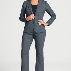 Betabrand Classic Dress Pants Yoga Pants Bootcut|Navy Basketweave| Size S Petite